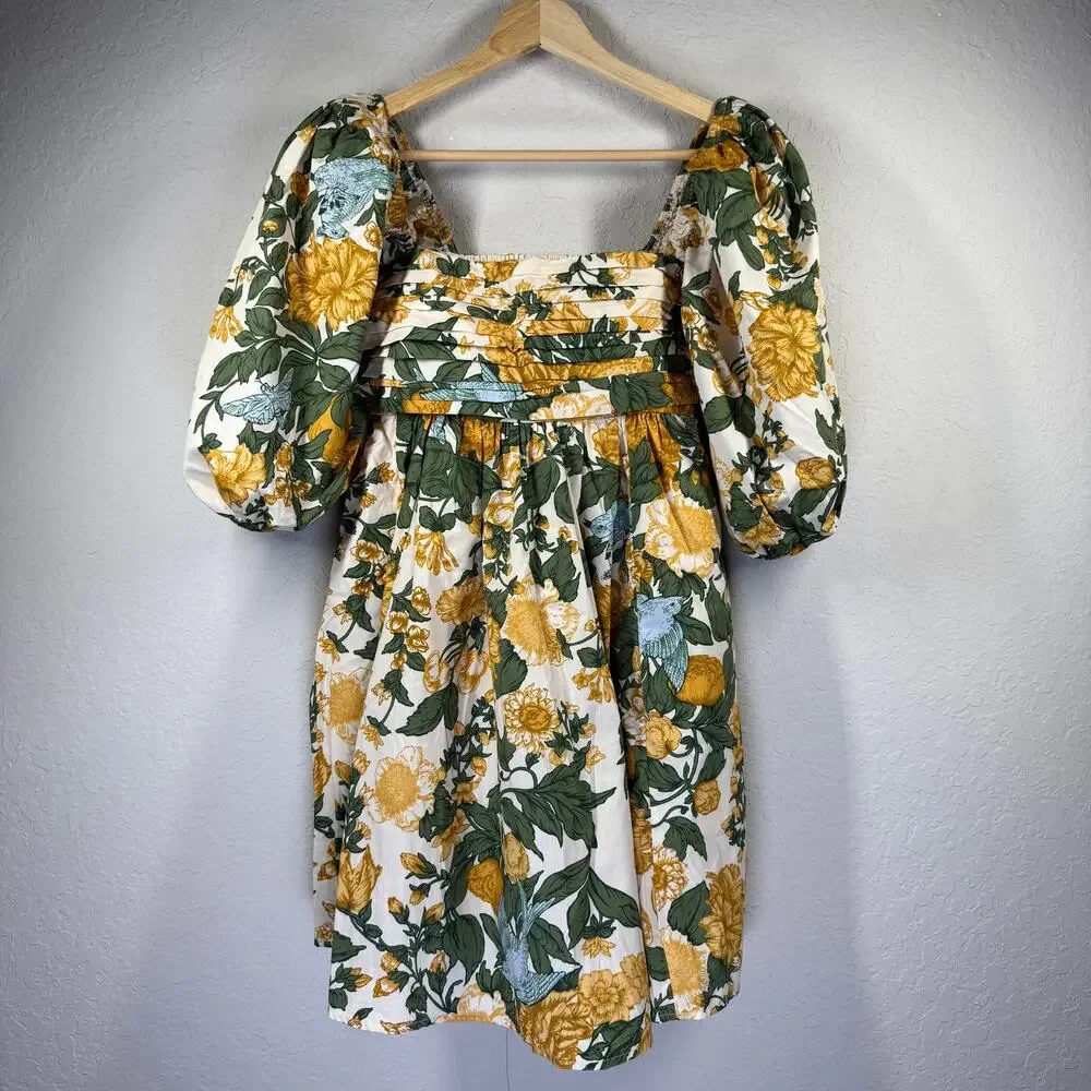 Women's Abercrombie & Fitch Green and‎ Yellow Floral Dress Size XS NEW - Picture 6 of 8